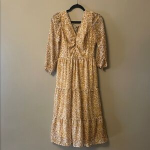 NEW Sincerely Jules Yellow Floral Long Sleeve Dress